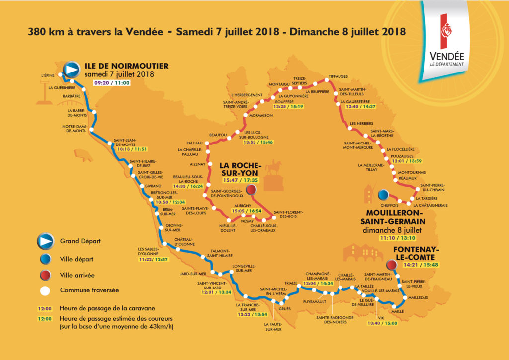 Cartes des 2 étapes en Vendée